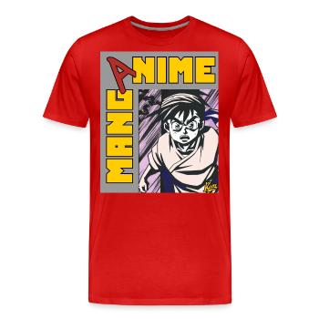 Manga Anime Otaku: Revenge Is Sweet - Men's Premium Organic T-Shirt - red - Front - Damien (186cm)