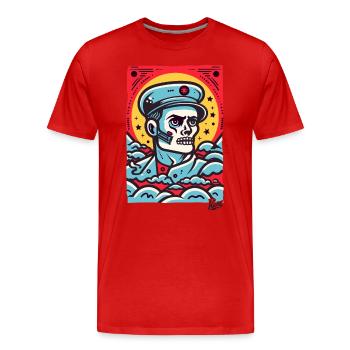 La mission du soldat zombie : être supérieur - T-shirt bio Premium Homme - rouge - Devant - Damien (186cm)