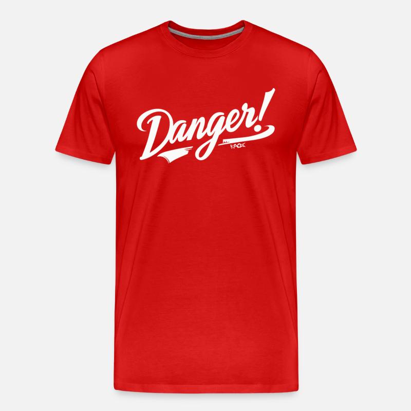 Danger - Gefahr - Männer Premium Bio T-Shirt - Rot