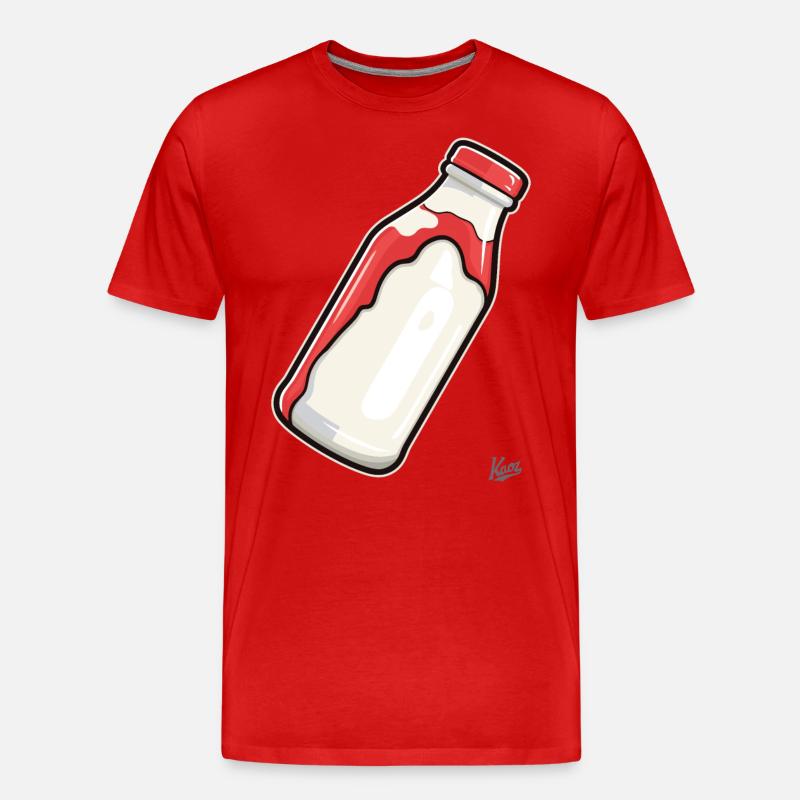 Molkerei Milch Flasche - Männer Premium Bio T-Shirt - Rot