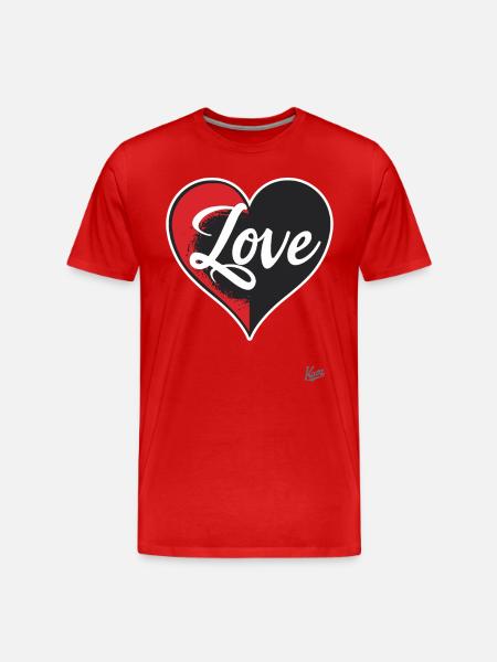 Herz und Liebe - Männer Premium Bio T-Shirt - Rot