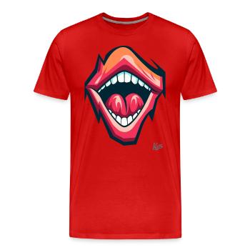 Screaming mouth: Design to scream beautiful! - Men's Premium Organic T-Shirt - red - Front - Damien (186cm)