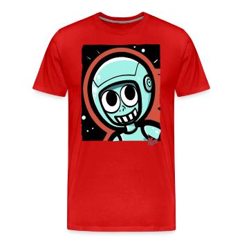 Funny Astronaut Explorer Cartoon - Männer Premium Bio T-Shirt - Rot - Vorne - Damien (186cm)