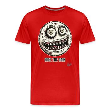 Kleines Cooles Monster: Versteck den Schmerz - Männer Premium Bio T-Shirt - Rot - Vorne - Damien (186cm)