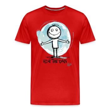 Cachez la douleur - T-shirt bio Premium Homme - rouge - Devant - Damien (186cm)