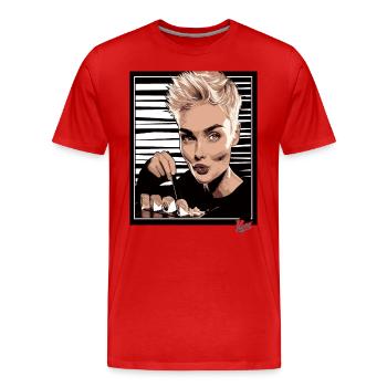 Pixie Cut und Leckeres Trendy Sushi - Männer Premium Bio T-Shirt - Rot - Vorne - Damien (186cm)