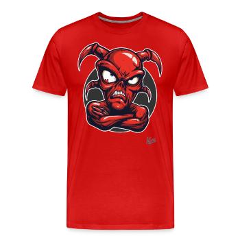 Little Demon : Le diable en a assez - T-shirt bio Premium Homme - rouge - Devant - Damien (186cm)