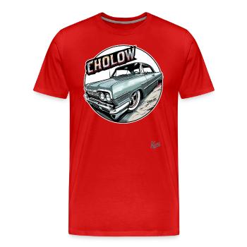 Cholow Klassiker: Oldtimer Lowrider-Auto - Männer Premium Bio T-Shirt - Rot - Vorne - Damien (186cm)