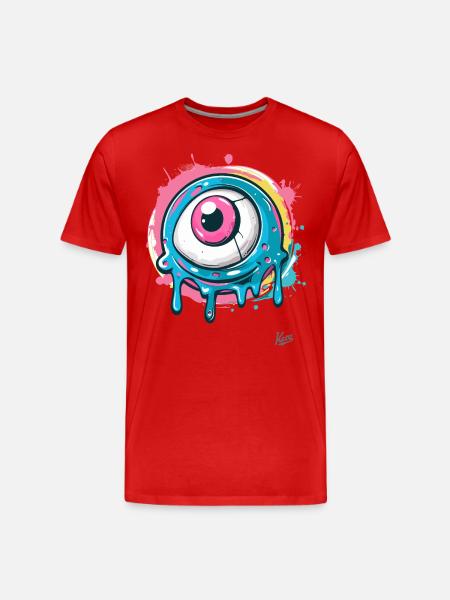 The cool paint splash eye - Men's Premium Organic T-Shirt - red