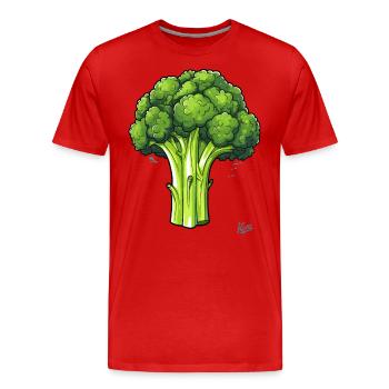 Le gros et mauvais brocoli - T-shirt bio Premium Homme - rouge - Devant - Damien (186cm)