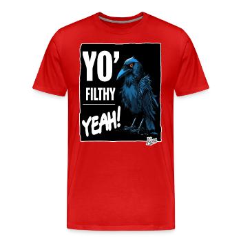 Dirty creepy crow - Men's Premium Organic T-Shirt - red - Front - Damien (186cm)