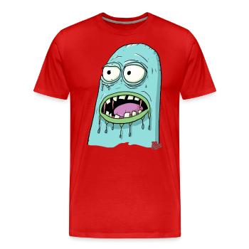 Stupide paresseux ver visqueux - T-shirt bio Premium Homme - rouge - Devant - Damien (186cm)