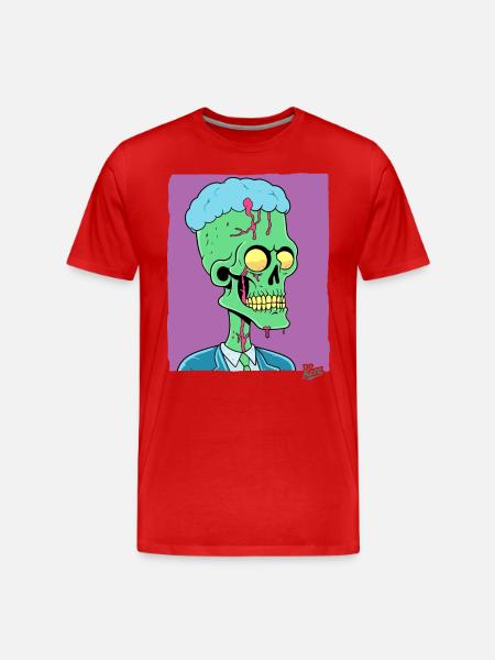 Green Zombie Punk Skull Manager - Men's Premium Organic T-Shirt - red