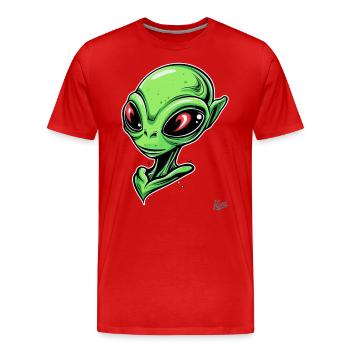 Super Chic Alien - T-shirt bio Premium Homme - rouge - Devant - Damien (186cm)