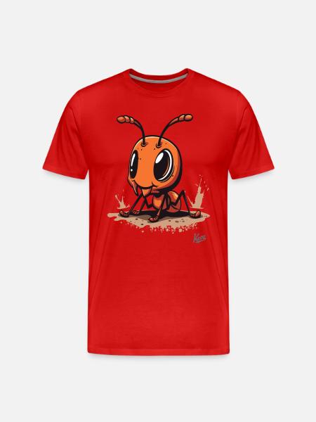 Mignon petit bébé fourmi - T-shirt bio Premium Homme - rouge