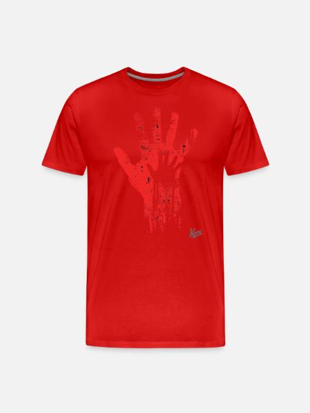 Artistic Hands: Father & Child - Men's Premium Organic T-Shirt - red