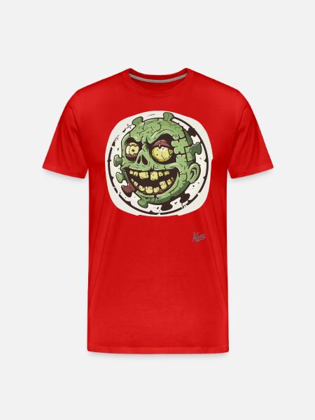 Stupid Funny Zombie Puzzle Head - Men's Premium Organic T-Shirt - red