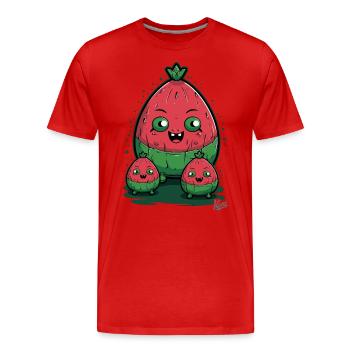 Fruity family: The melon melon - Men's Premium Organic T-Shirt - red - Front - Damien (186cm)