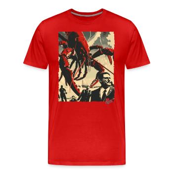 Les hommes deviennent des homards, des homards - T-shirt bio Premium Homme - rouge - Devant - Damien (186cm)
