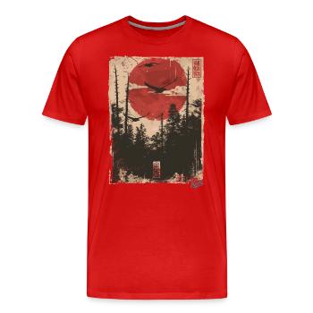 Style de propagande : Révolution de la nature - T-shirt bio Premium Homme - rouge - Devant - Damien (186cm)