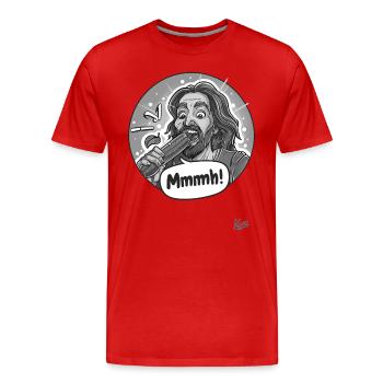 Les légumes mangent le légume Jésus - T-shirt bio Premium Homme - rouge - Devant - Damien (186cm)