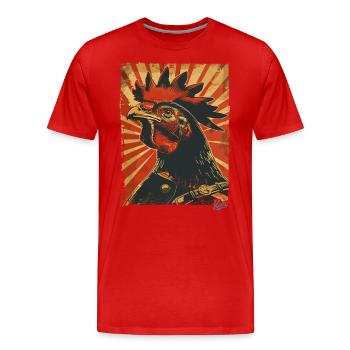 Style de propagande : Patriotique, Coq fier - T-shirt bio Premium Homme - rouge - Devant - Damien (186cm)