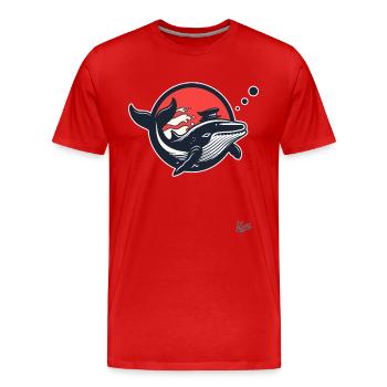 Marin marin baleine - T-shirt bio Premium Homme - rouge - Devant - Damien (186cm)
