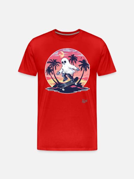 Skateboarding V ghosts - Men's Premium Organic T-Shirt - red