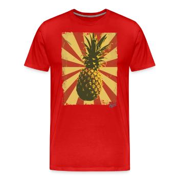Ananas de style propagande - T-shirt bio Premium Homme - rouge - Devant - Damien (186cm)