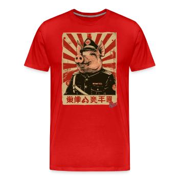 Cochon de style propagande - T-shirt bio Premium Homme - rouge - Devant - Damien (186cm)