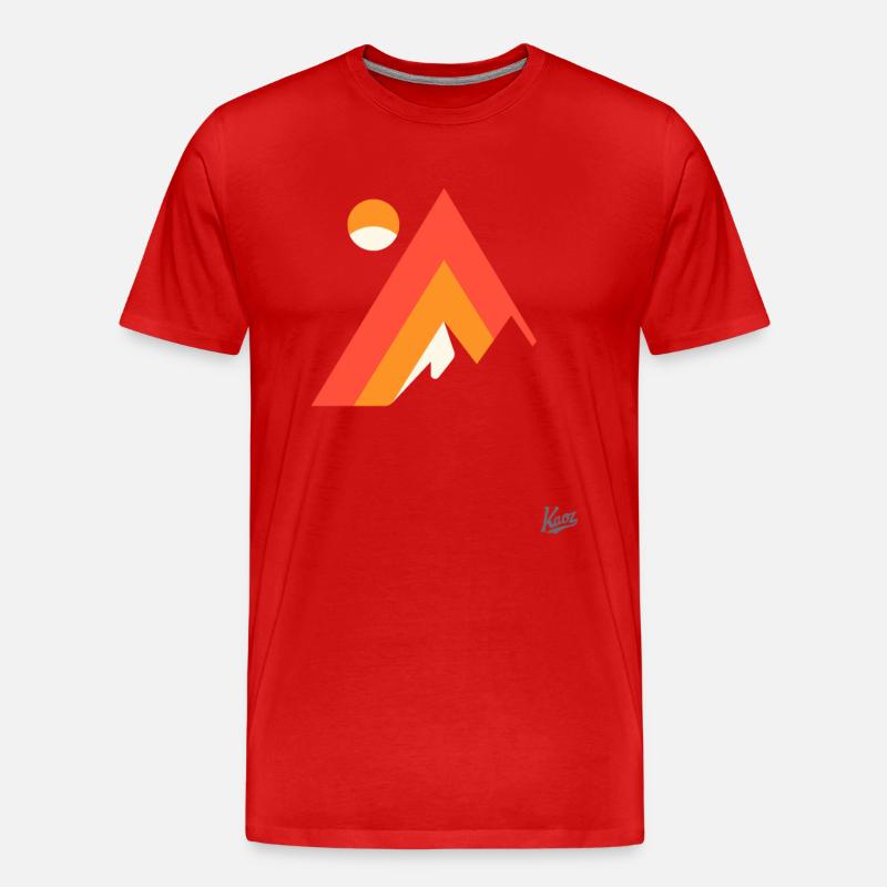 Berg und Natur - Männer Premium Bio T-Shirt - Rot