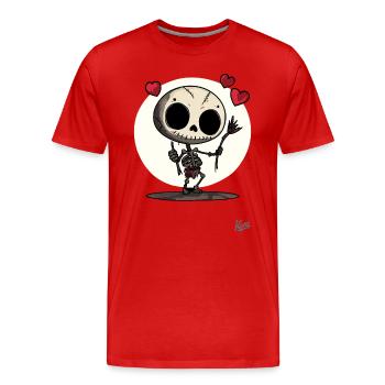 Poupée vaudou squelette avec des cœurs et de l’amour - T-shirt bio Premium Homme - rouge - Devant - Damien (186cm)