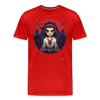 Cartoon Horror Stories - Men's Premium Organic T-Shirt - red - Front - Damien (186cm)