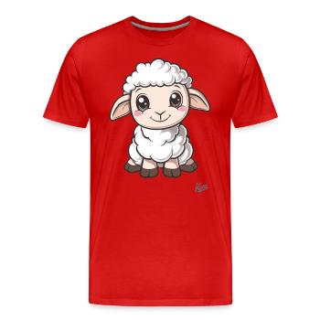 Cute little sheep - Men's Premium Organic T-Shirt - red - Front - Damien (186cm)