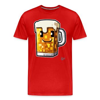 Bière artisanale Pixel - T-shirt bio Premium Homme - rouge - Devant - Damien (186cm)