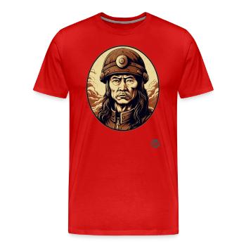 Mongole Kublai Khan: Mongolisches Erbe - Männer Premium Bio T-Shirt - Rot - Vorne - Damien (186cm)
