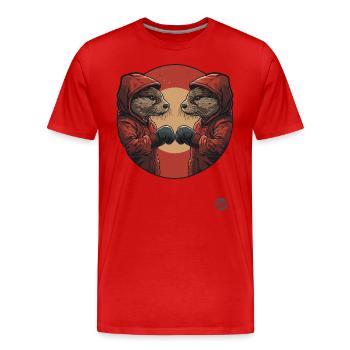 Animal Fights Presents: Otter Boxing - Men's Premium Organic T-Shirt - red - Front - Damien (186cm)