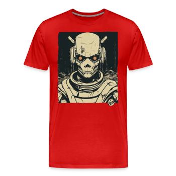 Super Humanoid Skull Skull Android Mecha - Men's Premium Organic T-Shirt - red - Front - Damien (186cm)