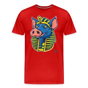 Pharaon Cochon - T-shirt bio Premium Homme - rouge - Devant - Damien (186cm)