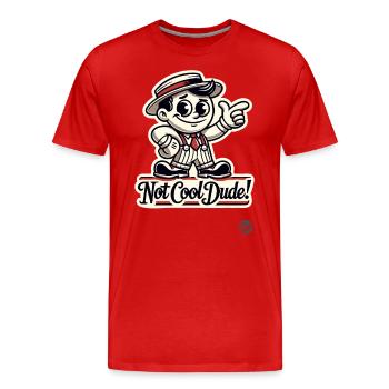 Petit homme rétro en désespoir de cause - Pas cool - T-shirt bio Premium Homme - rouge - Devant - Damien (186cm)