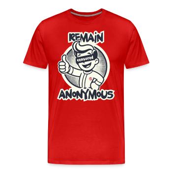 Pouces vers le haut pour l’anonymat Rétro Dessin animé Garçon - T-shirt bio Premium Homme - rouge - Devant - Damien (186cm)