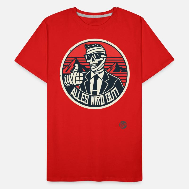 Thumbs Up Skeleton Mummy: Everything Will Be Fine Men's Premium Organic T-Shirt