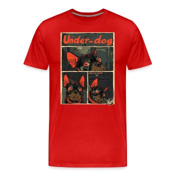 Le bouledogue français outsider - T-shirt bio Premium Homme - rouge - Devant - Damien (186cm)
