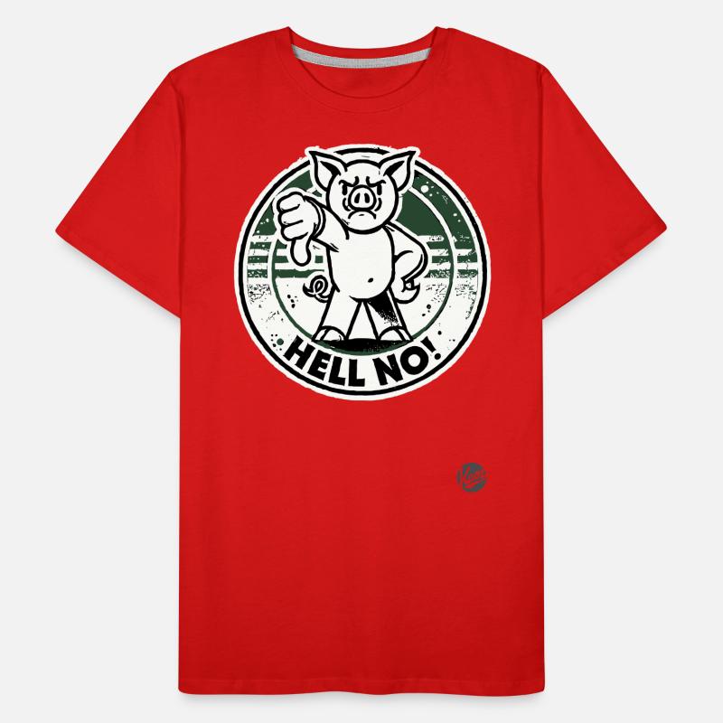 Pas question! Pouces vers le bas cochon T-shirt bio Premium Homme