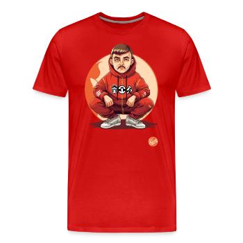 Slav Squat Tracksuit Gopnik Mode Design - Männer Premium Bio T-Shirt - Rot - Vorne - Damien (186cm)