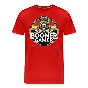 Grandpa Boomer Gamer - Men's Premium Organic T-Shirt - red - Front - Damien (186cm)
