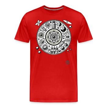 Nerds pour la science - T-shirt bio Premium Homme - rouge - Devant - Damien (186cm)