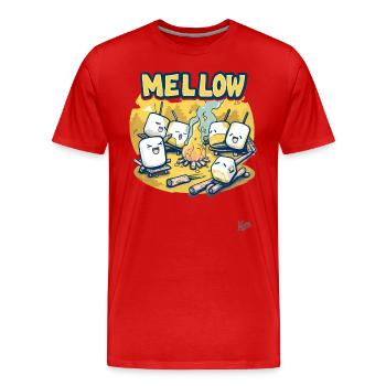 Camping décontracté, feux de camp et guimauves - T-shirt bio Premium Homme - rouge - Devant - Damien (186cm)
