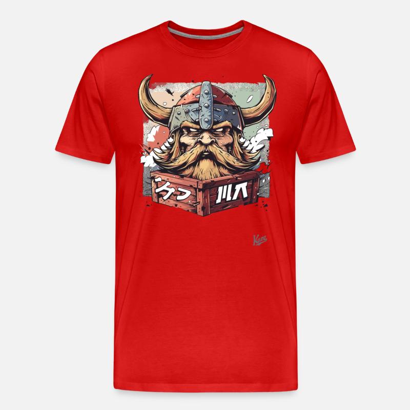 Unboxing eines Wikinger-Kriegers - Männer Premium Bio T-Shirt - Rot