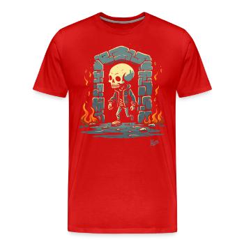 Donjon de squelettes Showtime - T-shirt bio Premium Homme - rouge - Devant - Damien (186cm)